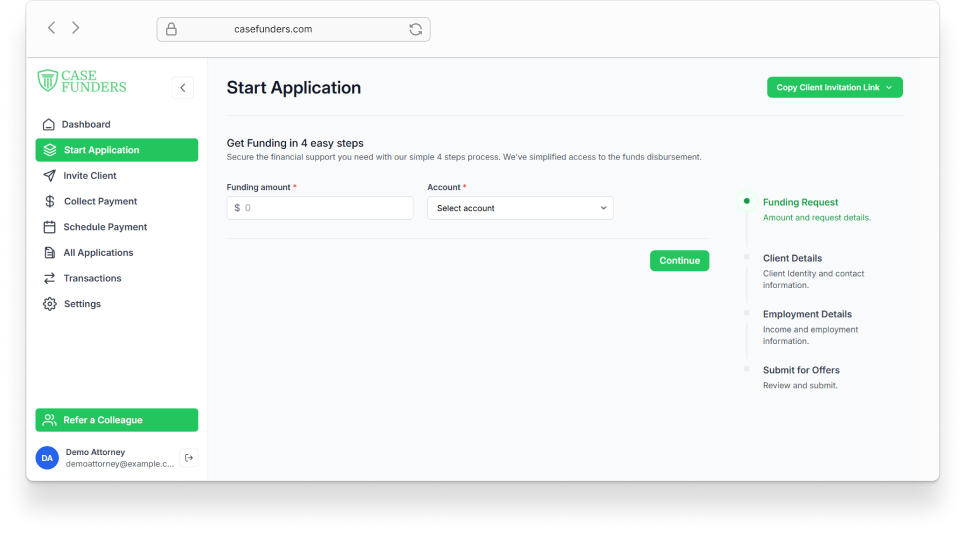 CaseFunders Mobile App